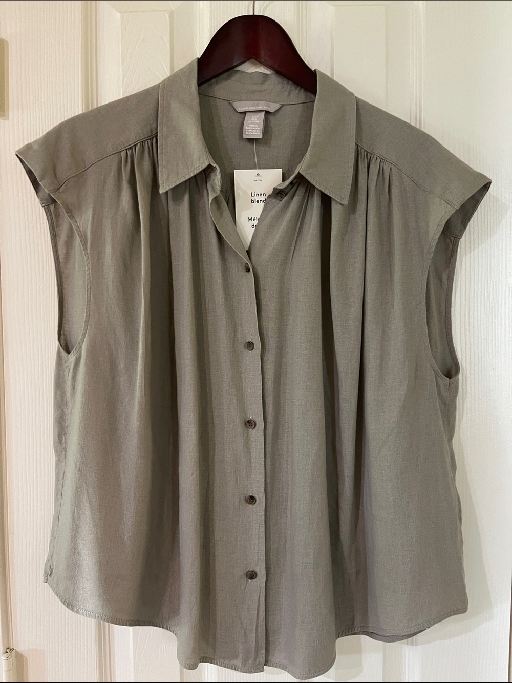 H&M Linen Blend Sleeveless Shirt.